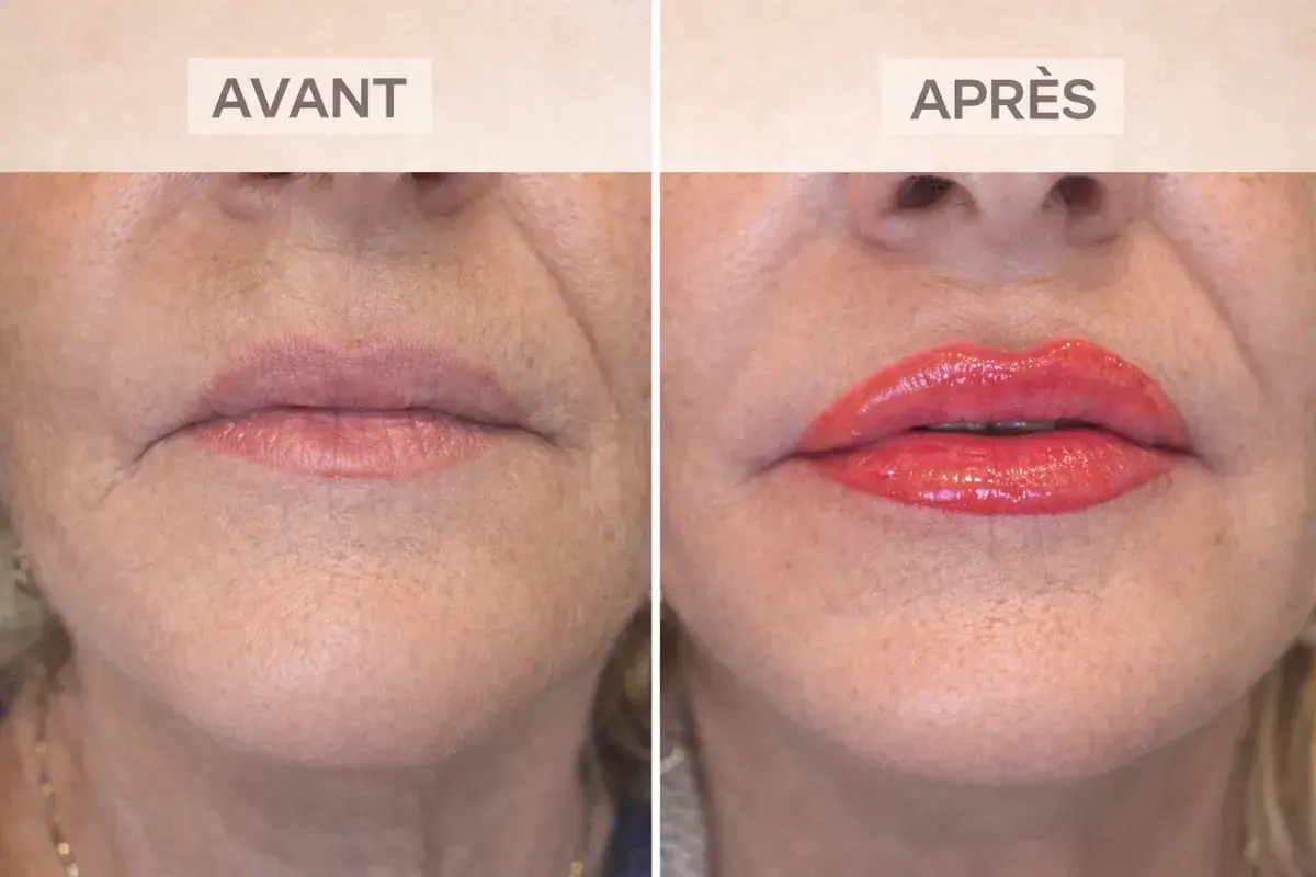 Maquillage permanent lèvres avant après - candy lips Toulon