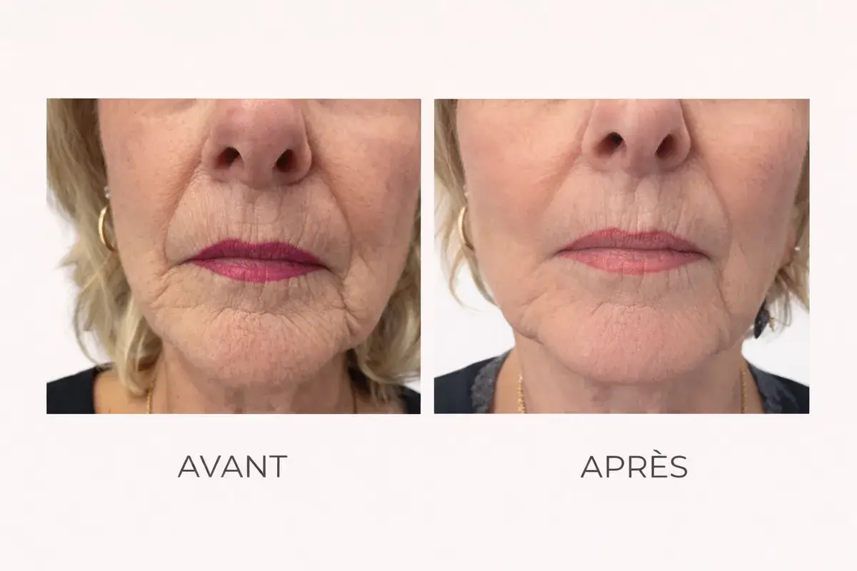 Plasma froid relâchement bas du visage avant après - Toulon
