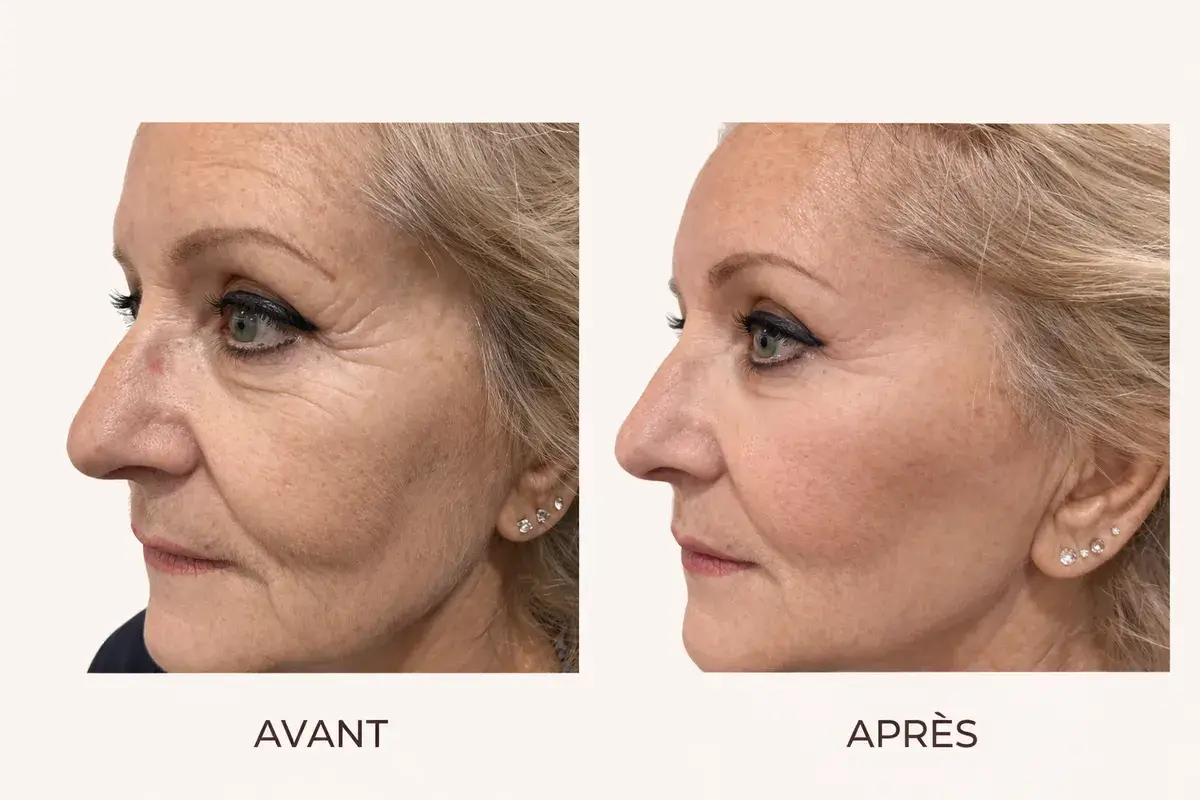 Plasma froid relâchement cutané visage avant après - Toulon