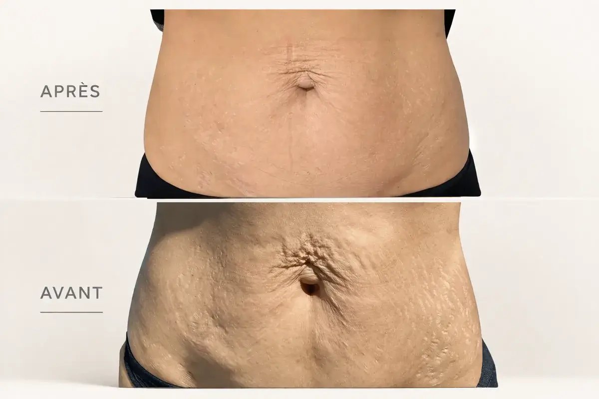 Plasma froid relâchement ventre avant après - Toulon