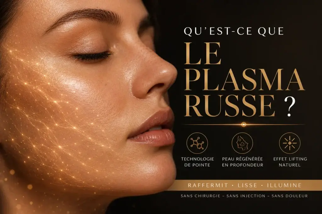 Visage de femme avec effet plasma russe (ou plasma froid) — technologie de pointe, peau régénérée, effet lifting naturel à Toulon Kanea