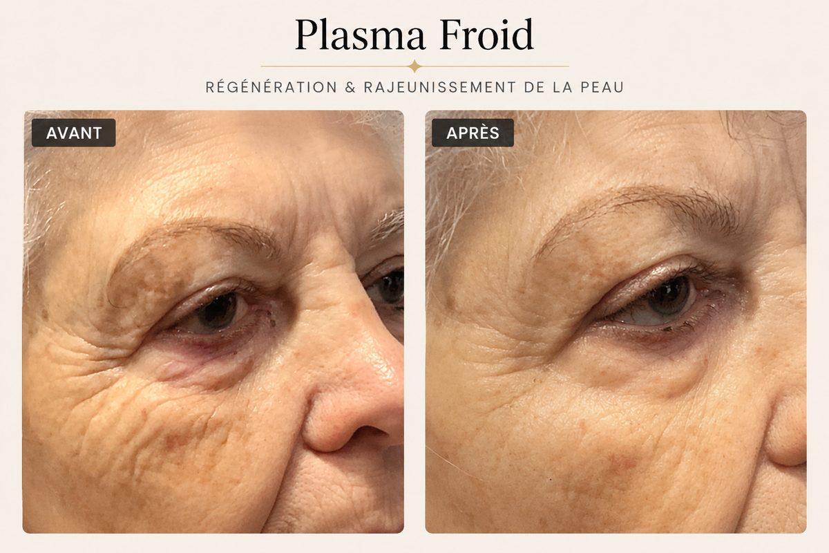 Résultat avant / après plasma froid, studio Kanea à Toulon